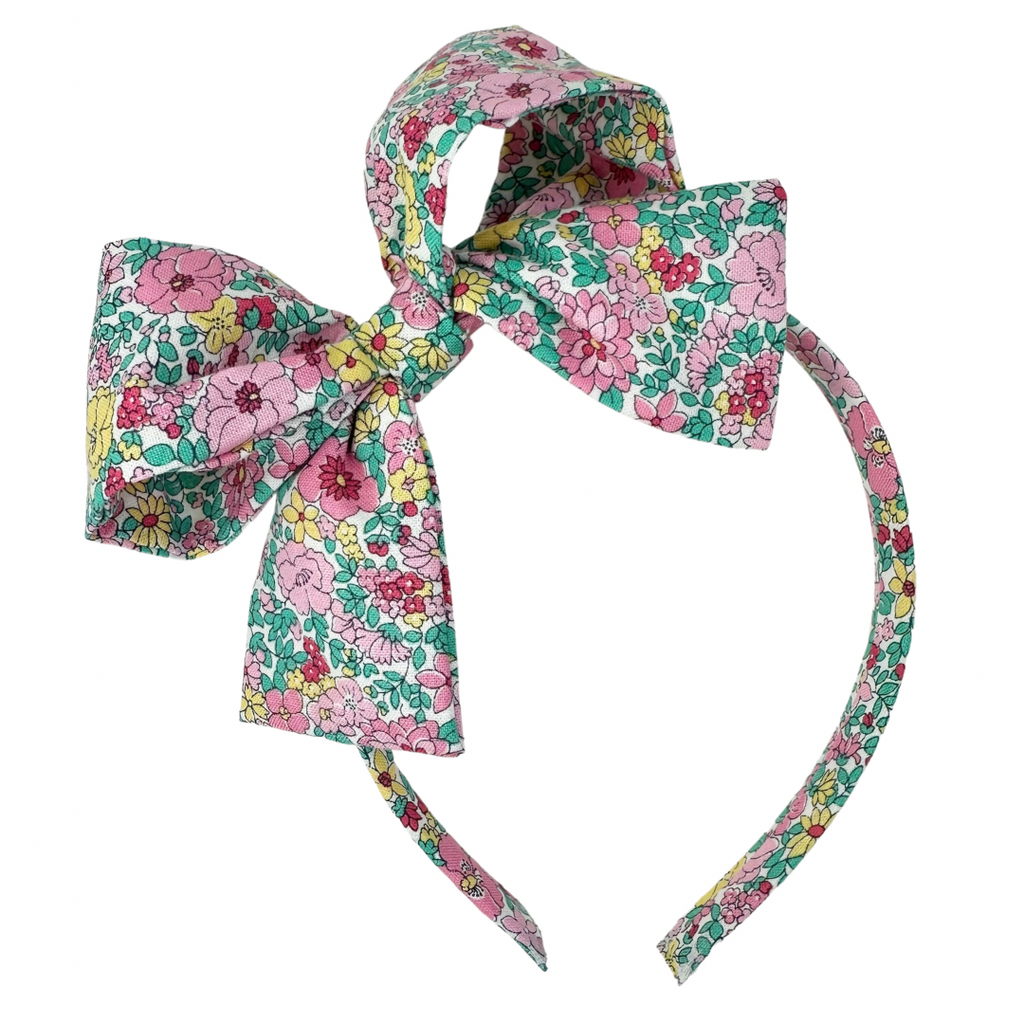 Pink Lemonade Floral :: Big Girl Headband