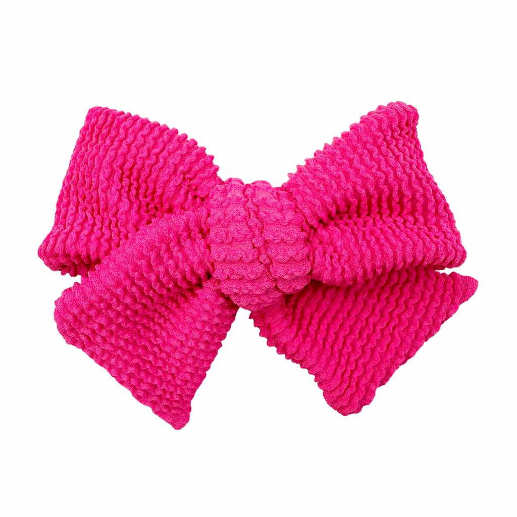 Hot Pink Seersucker Swim  :: Voyager Bow