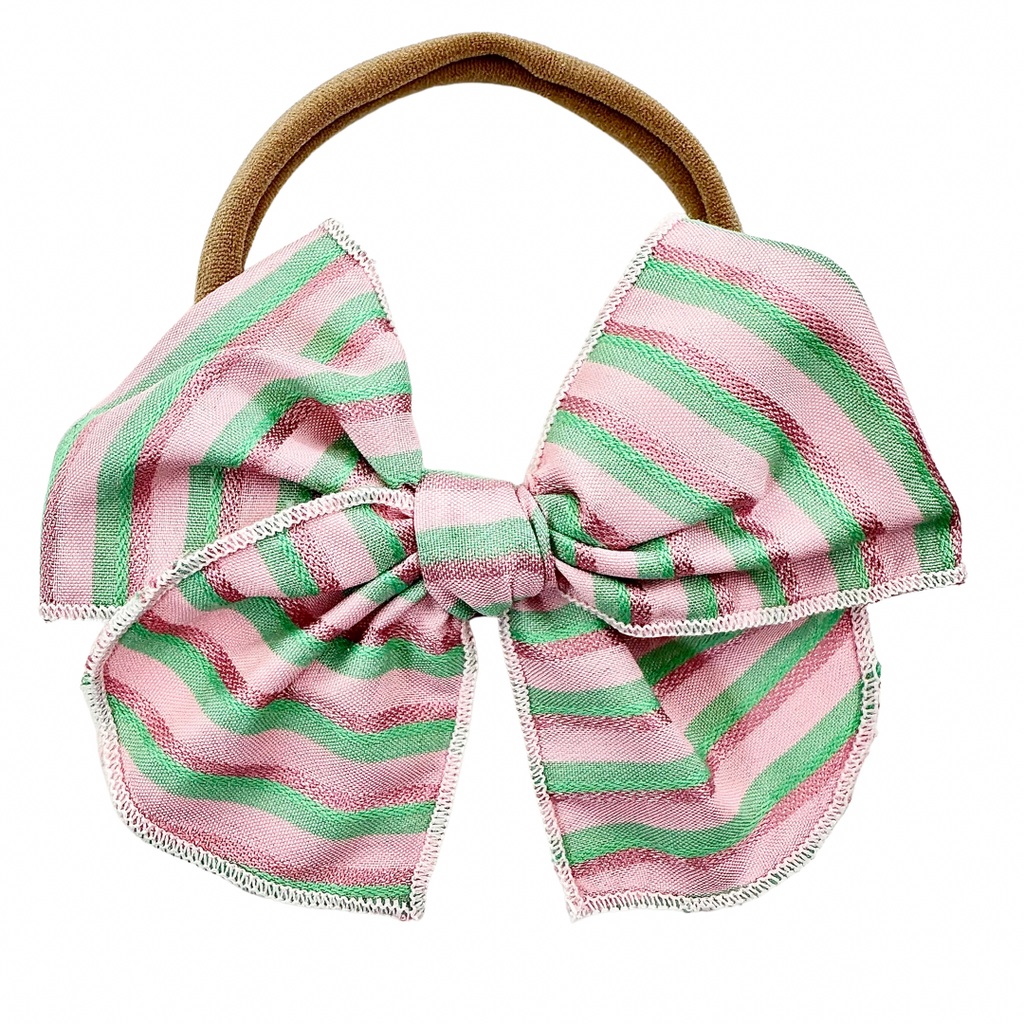 Mint & Metallic Pink Stripe :: Mini Traveler