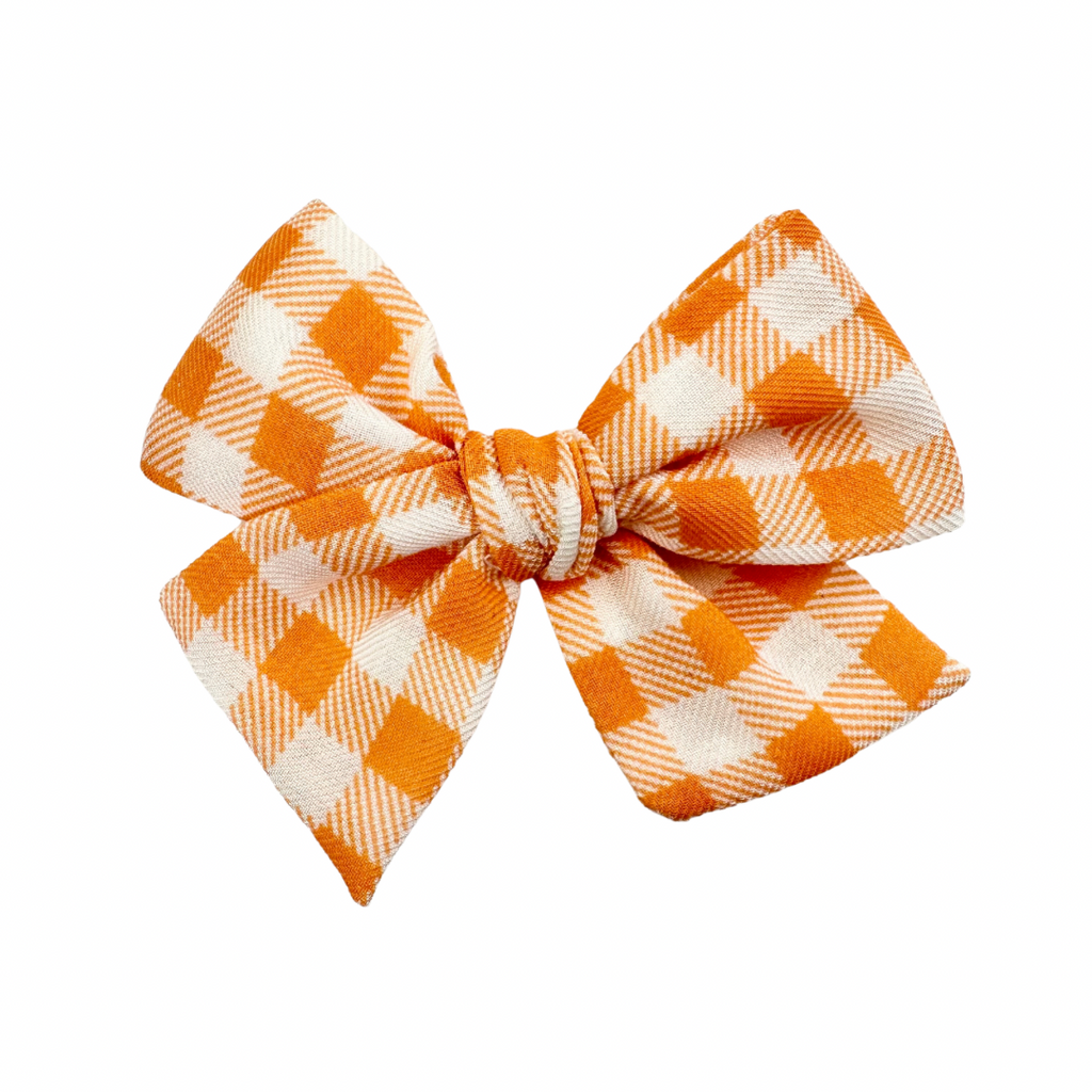 Orange Gingham :: Mini Voyager Bow