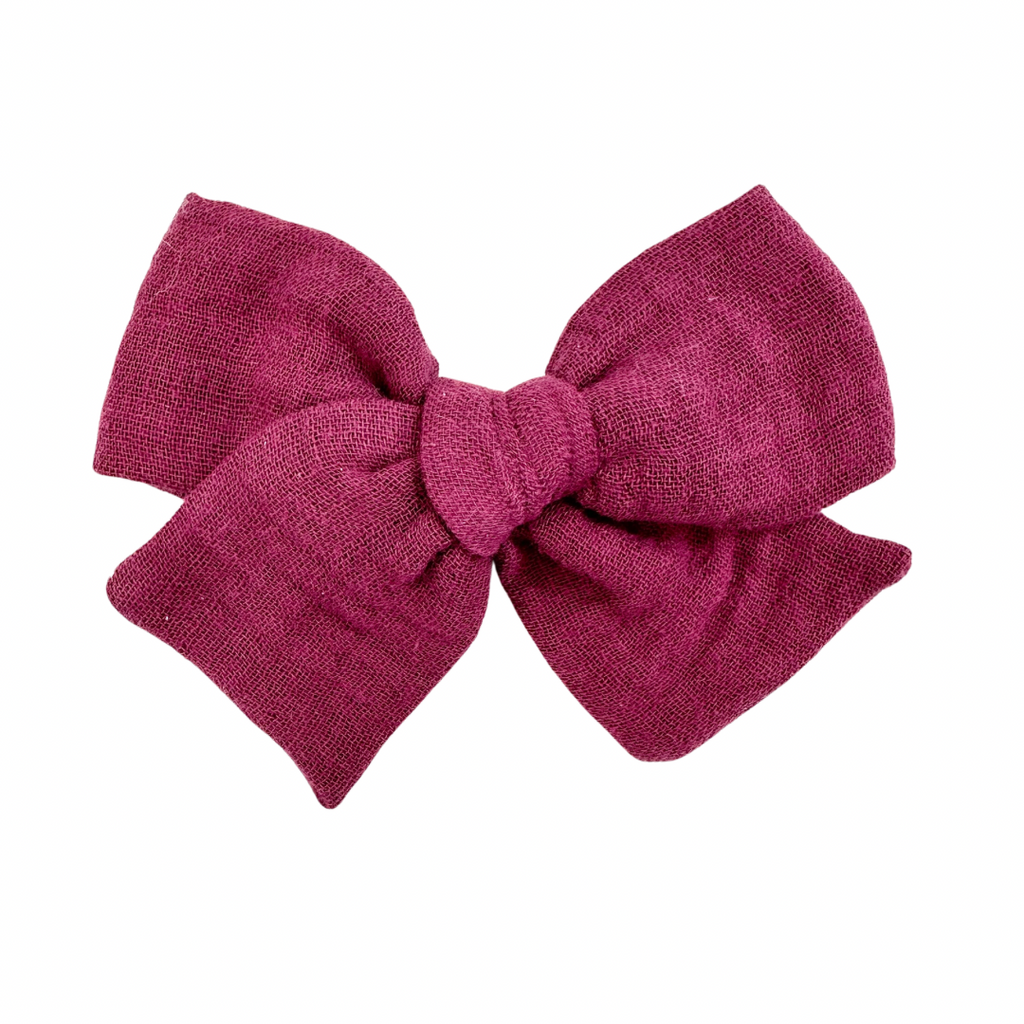 Boysenberry Gauze :: Mini Voyager Bow