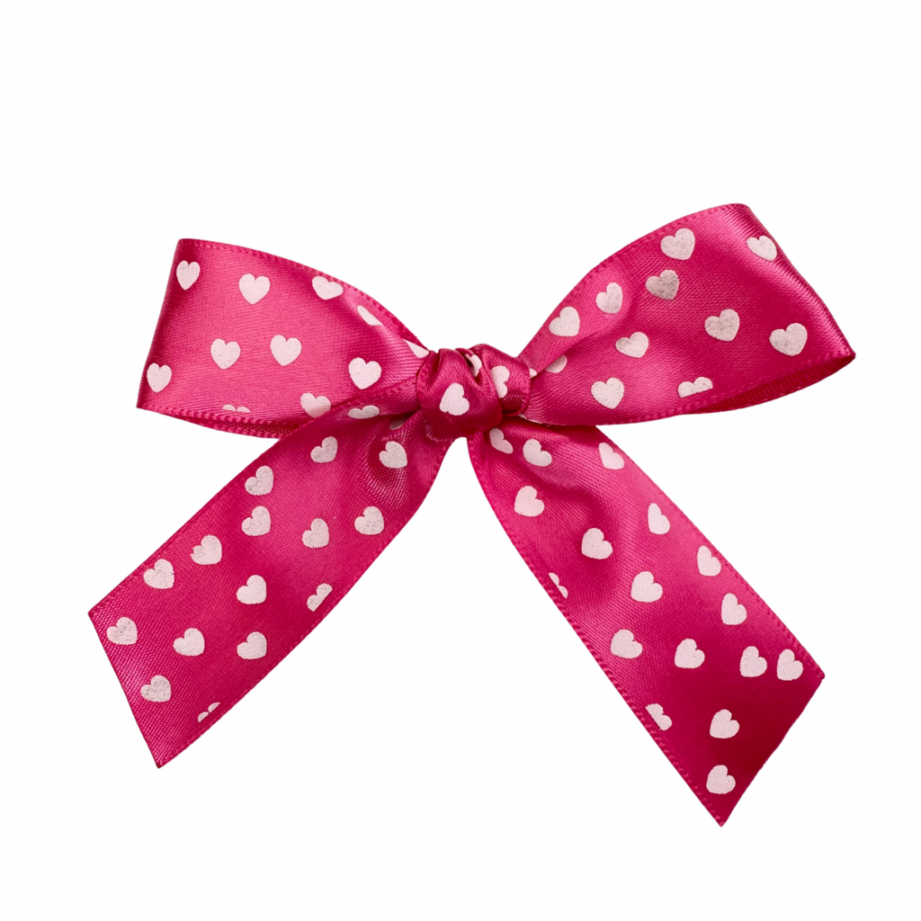 Hot Pink Hearts :: Ribbon Mini Explorer Bow