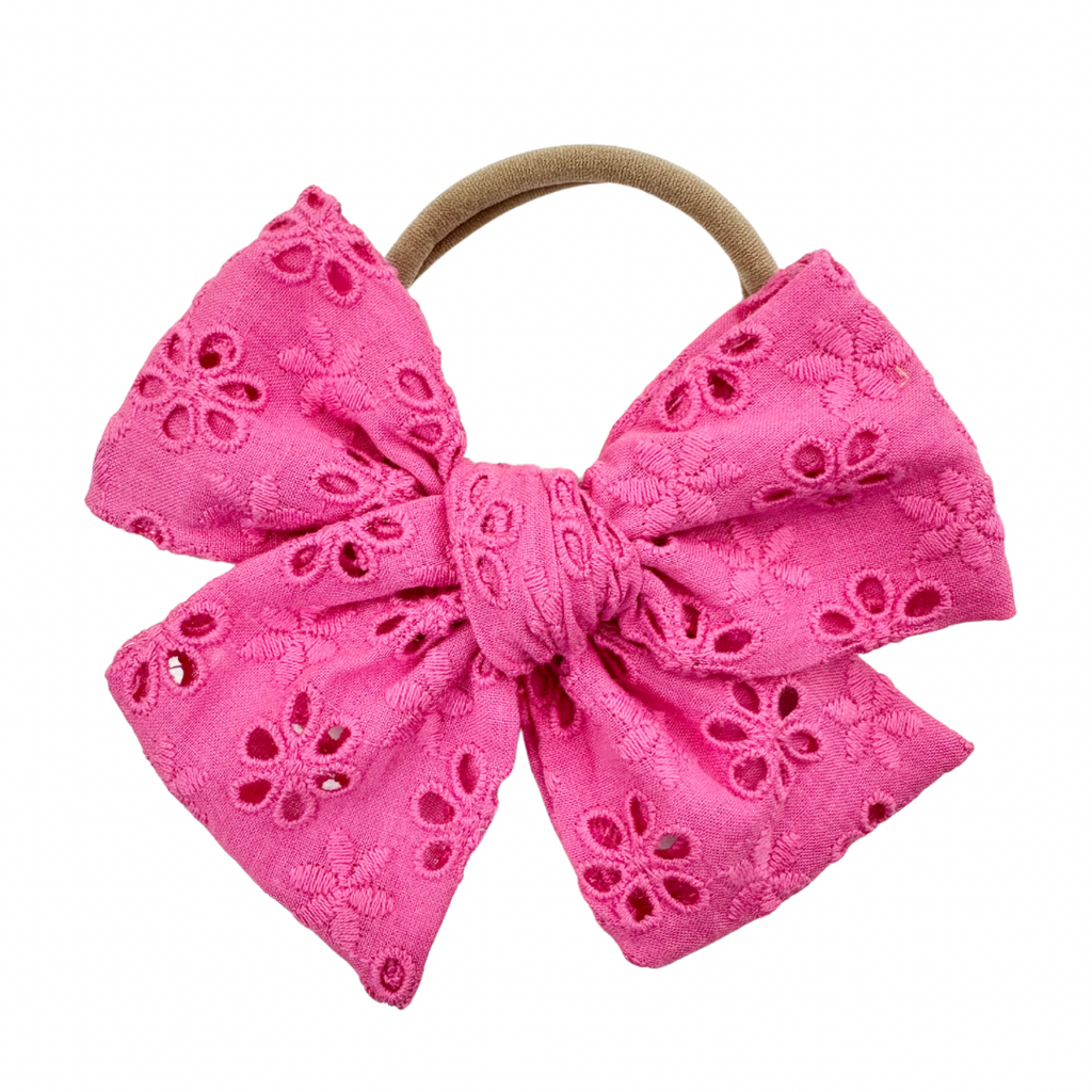 Hot Pink Eyelet :: Voyager Bow