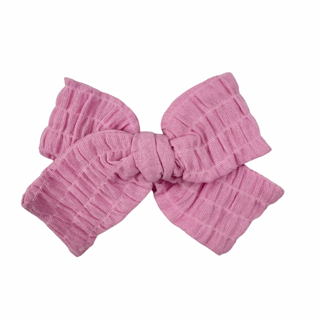 Pink Smocked :: Mini Voyager Bow
