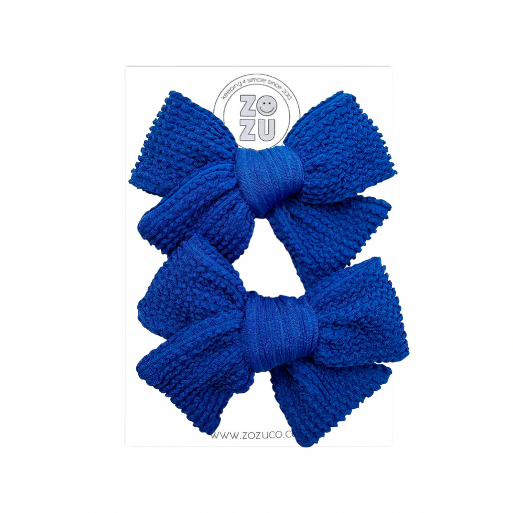 Cobalt Seersucker Swim :: Mini Voyager Pigtail Set