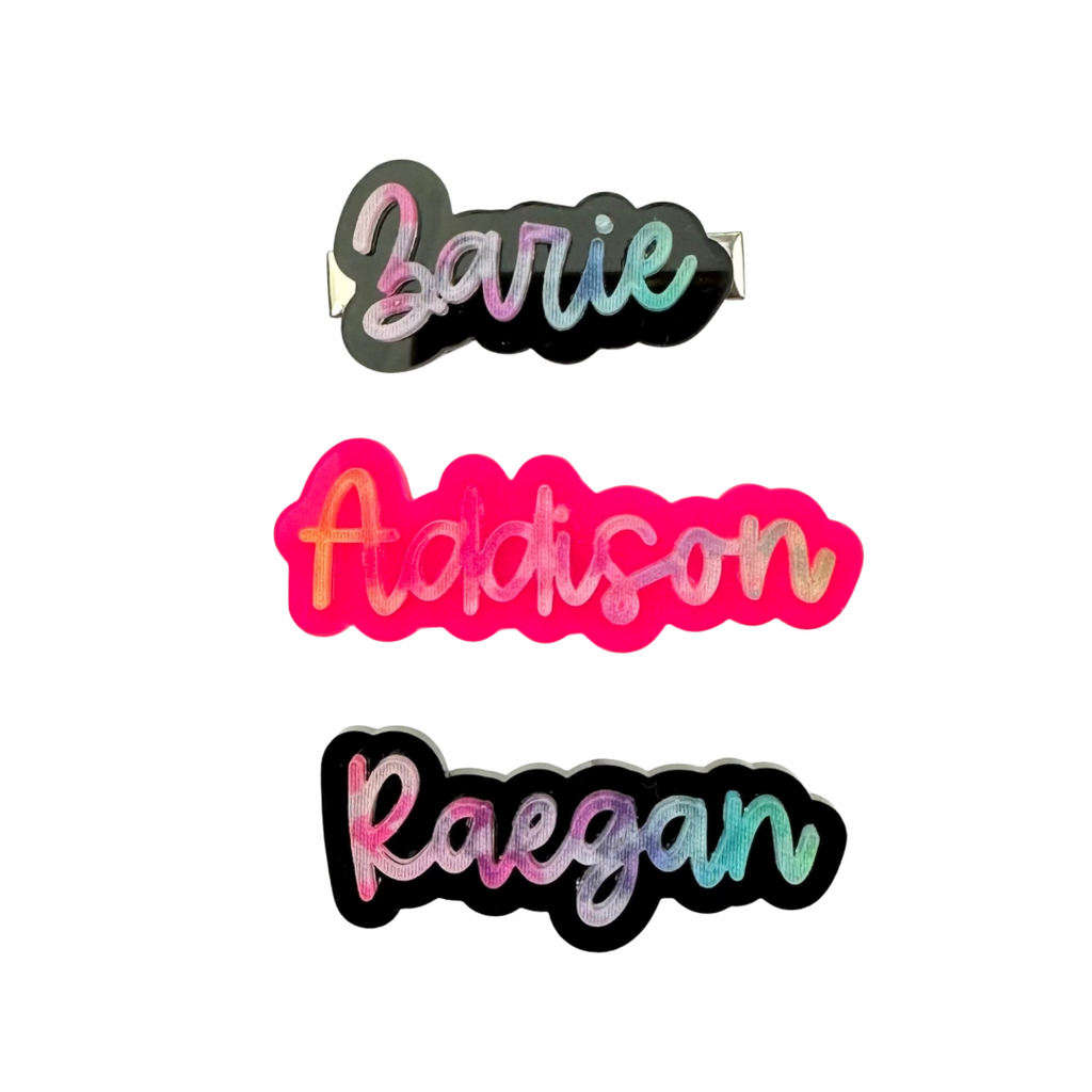 Tie Dye Custom Name :: Hair Clip