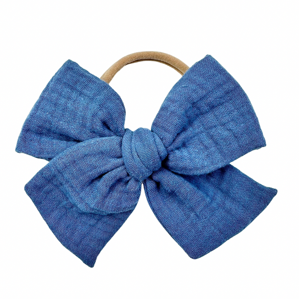 Classic Blue Double Gauze :: Voyager Bow