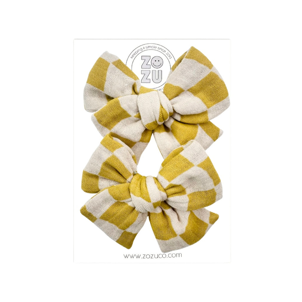 Mustard Check Gauze :: Mini Voyager Pigtail Set
