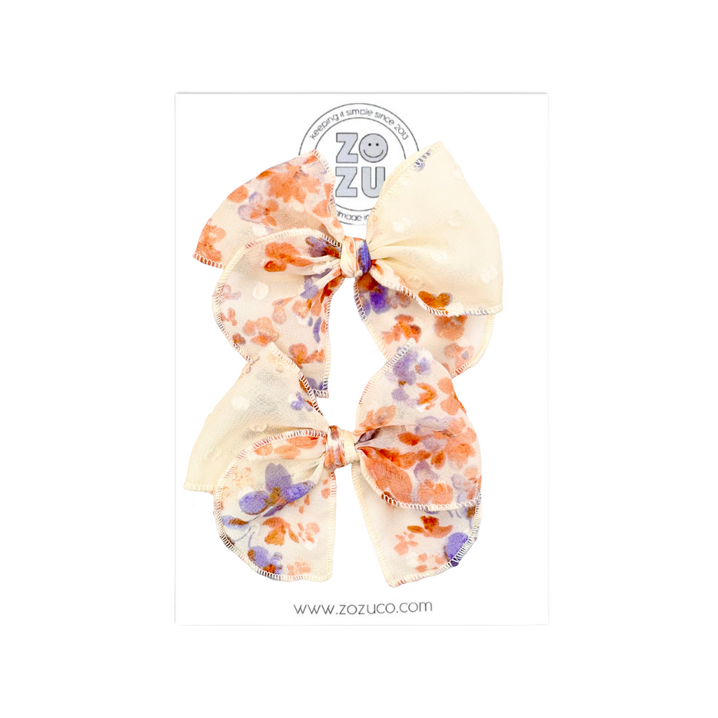 Watercolor Floral Chiffon :: Mini Traveler Pigtail Set