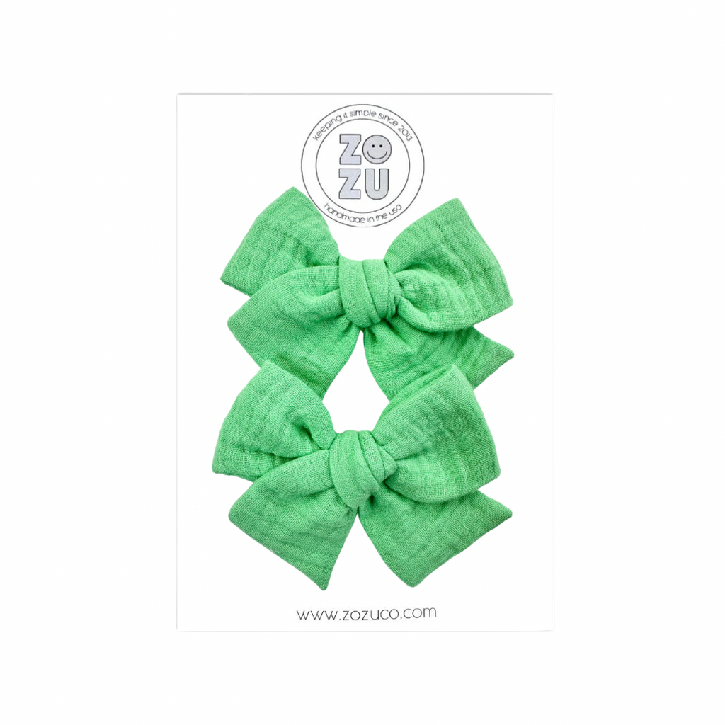 Green Double Gauze :: Mini Voyager Pigtail Set