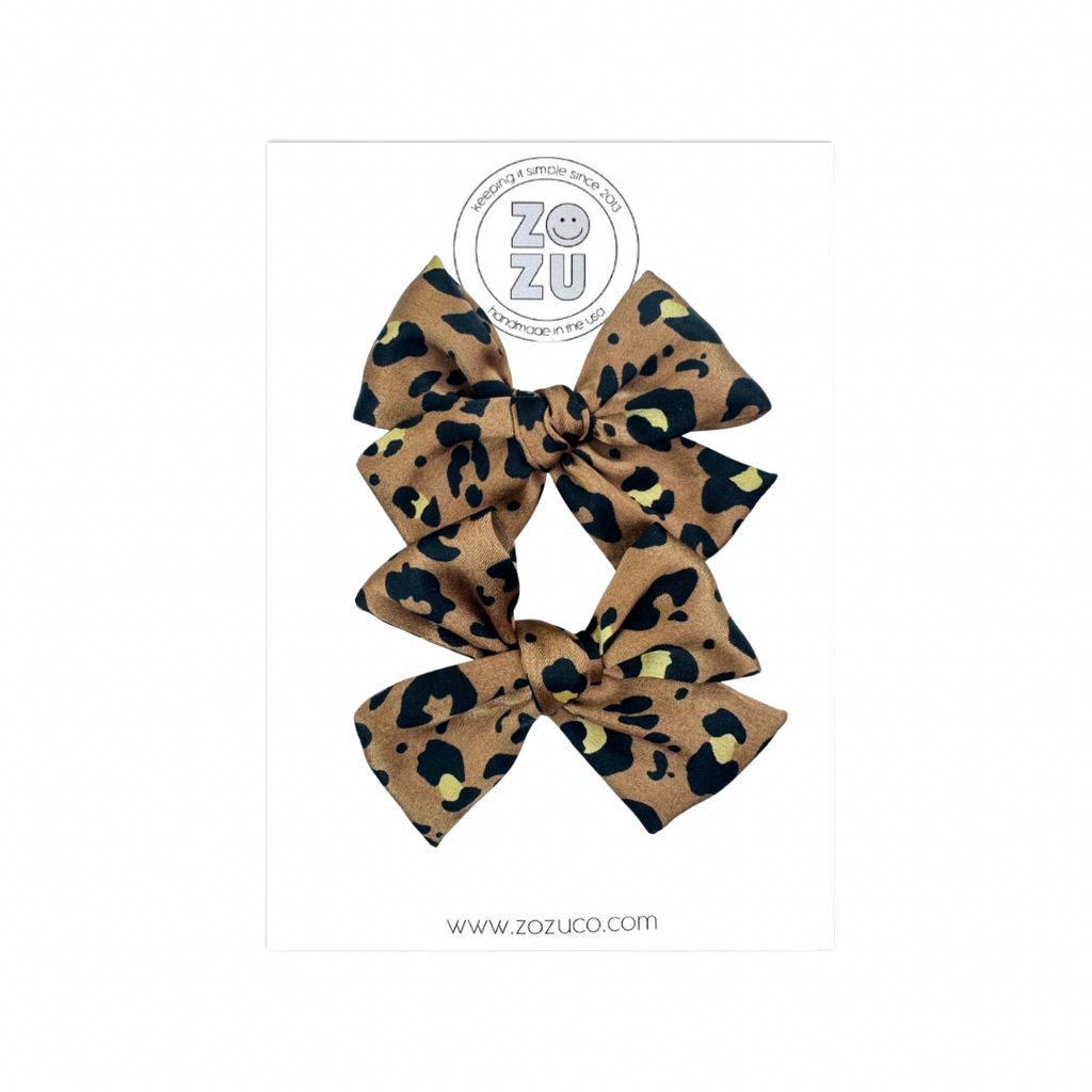 Leopard Crepe De Chine :: Mini Voyager Pigtail Set