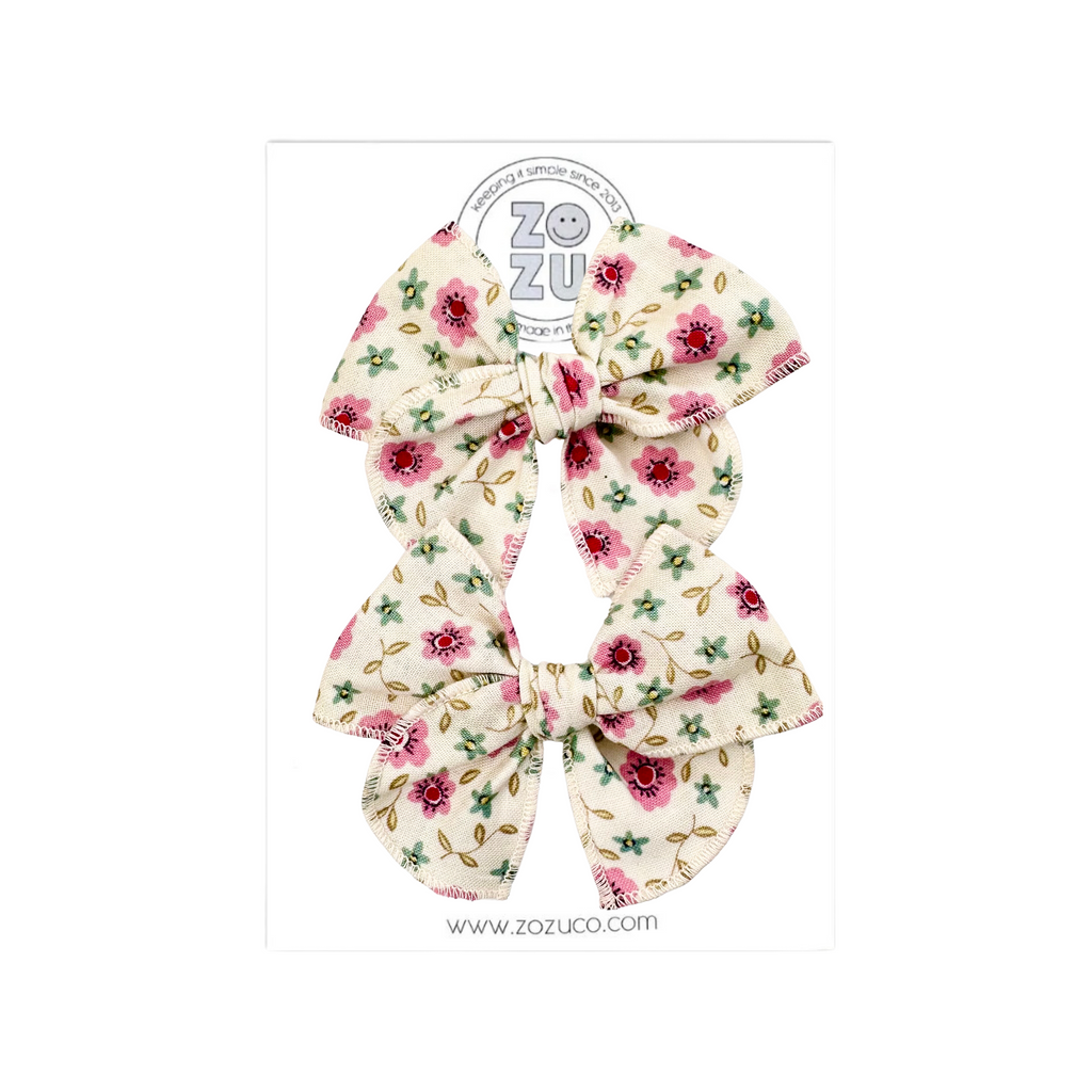 Petite Pink Floral :: Mini Traveler Pigtail Set