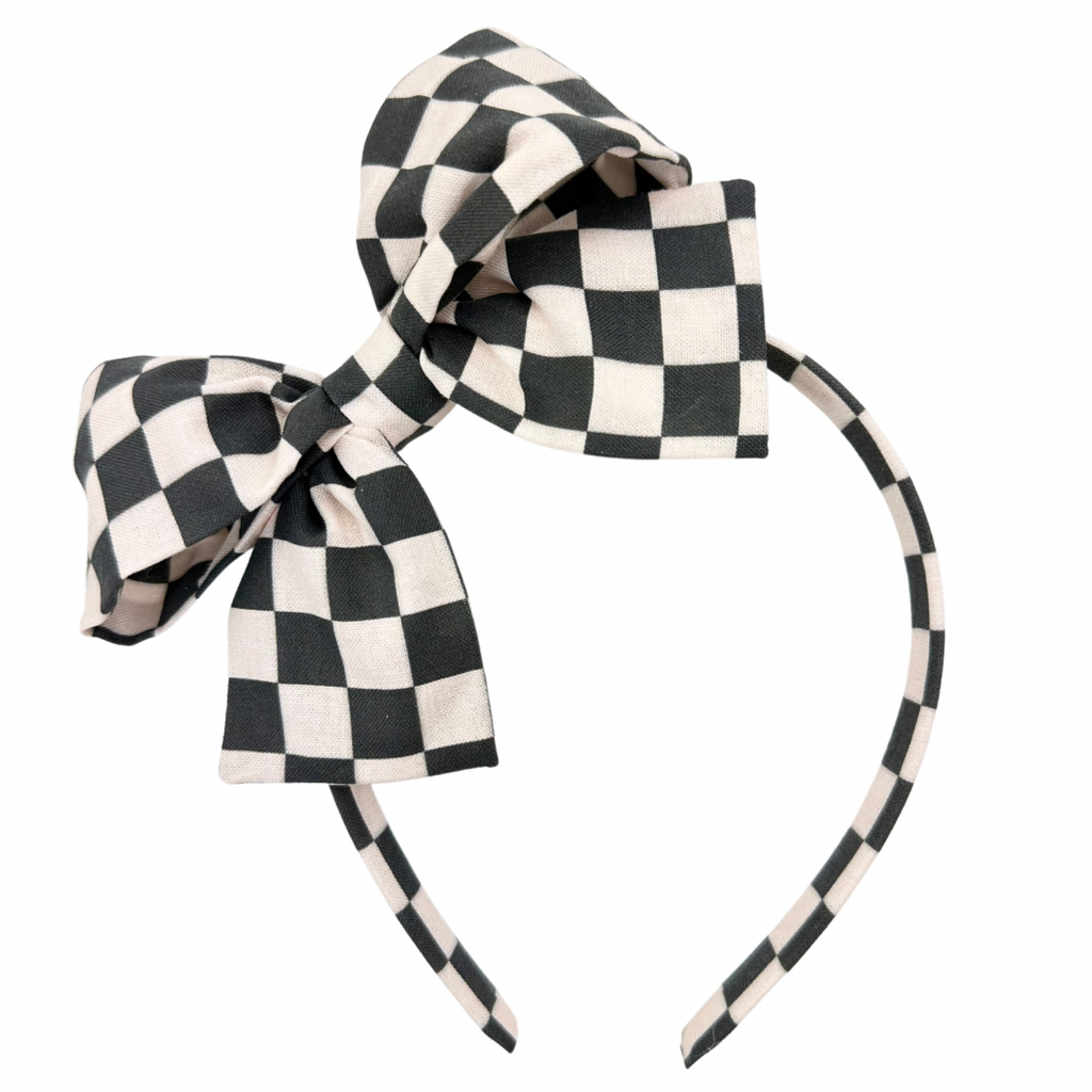 Black and Cream Check :: Big Girl Headband