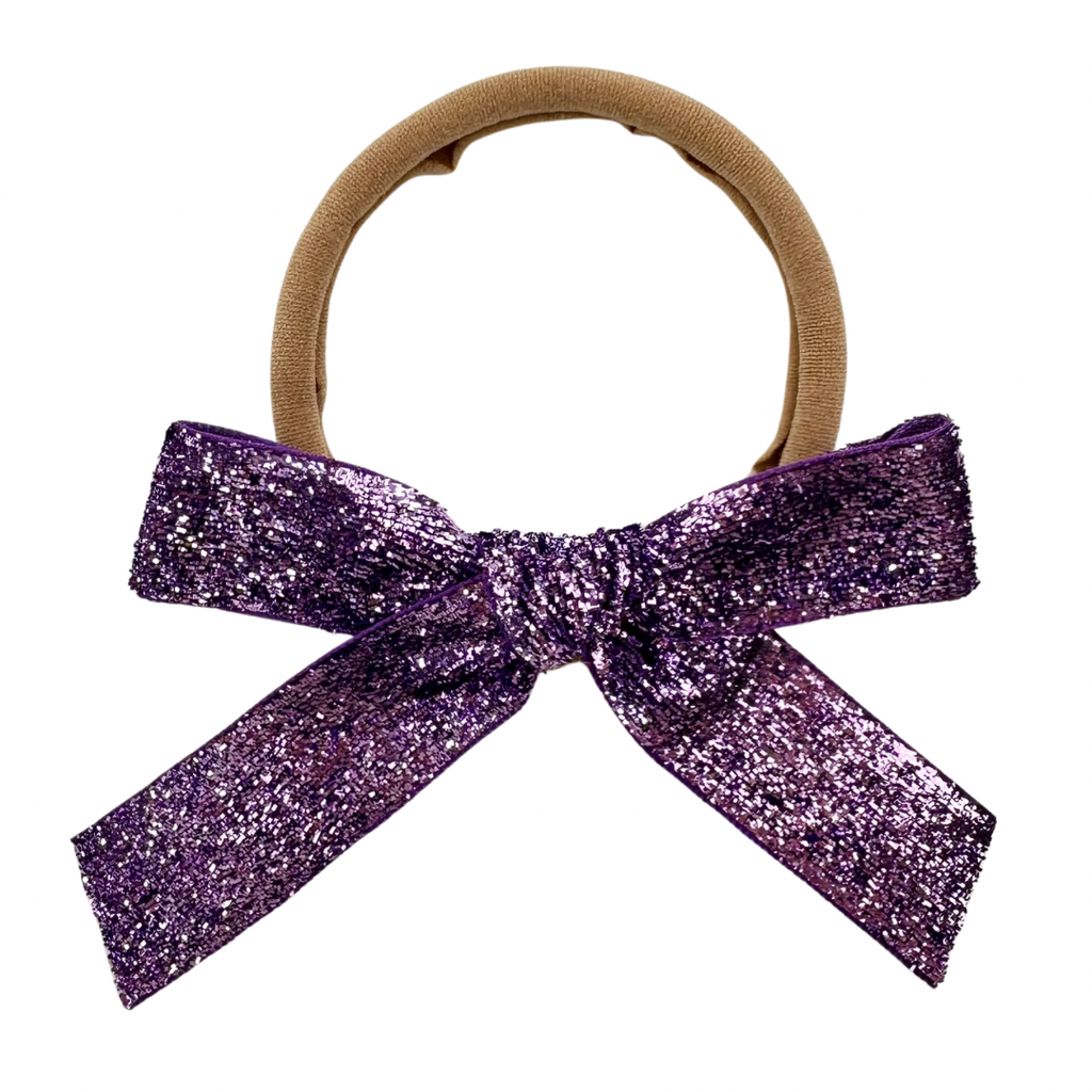 Dark Lavender Tinsel :: Ribbon Mini Explorer Bow