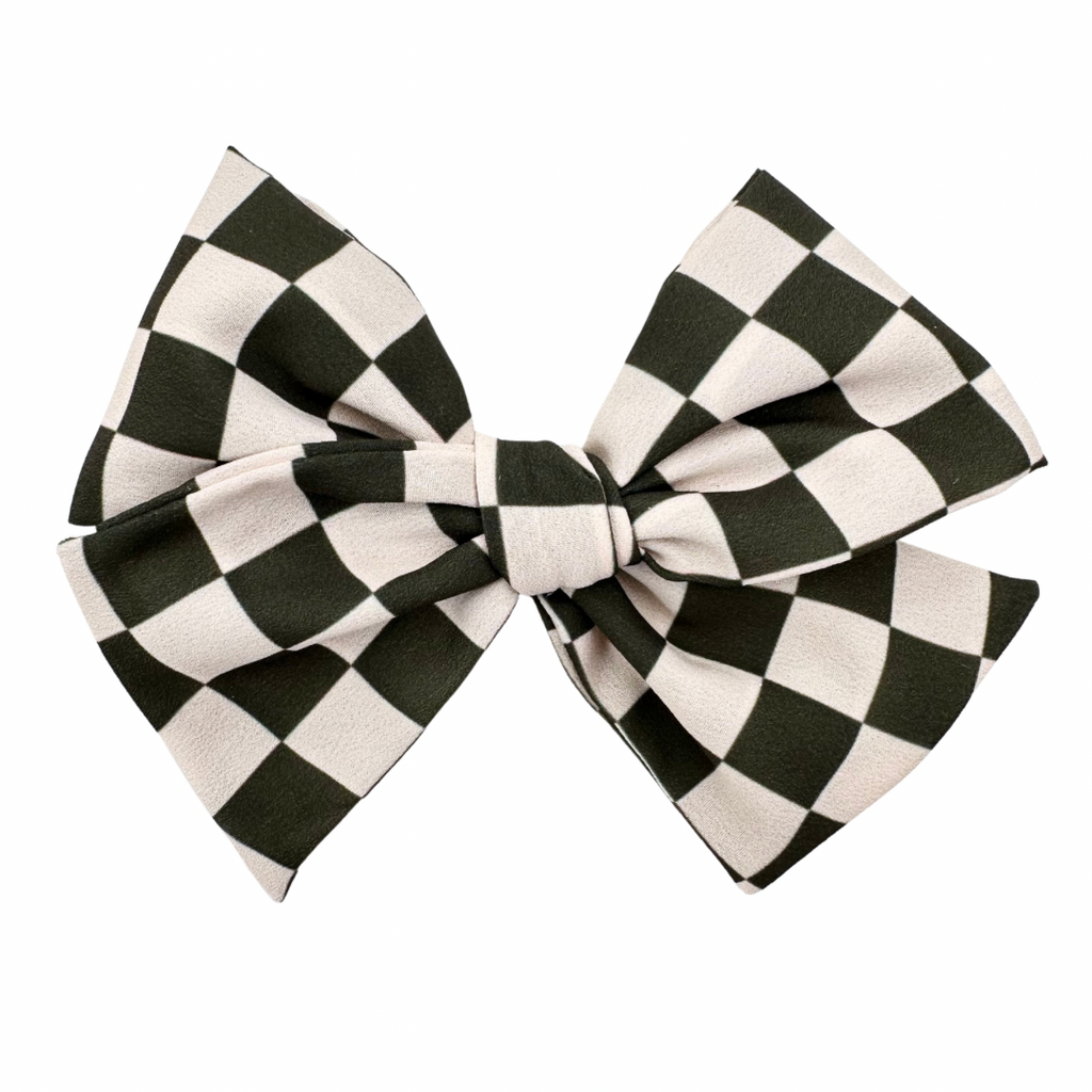 Black and Cream Check :: Voyager Bow