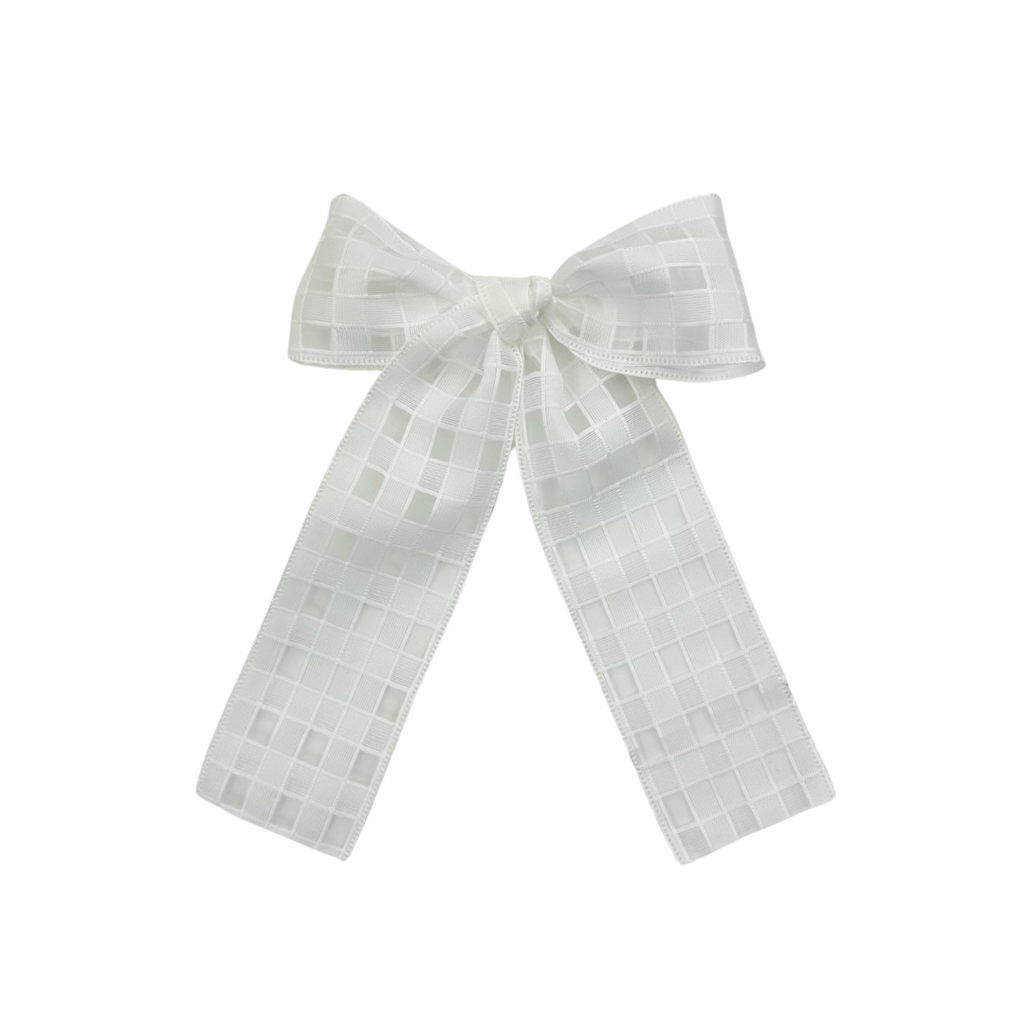 Spring White Sheer Plaid :: Ribbon Pioneer