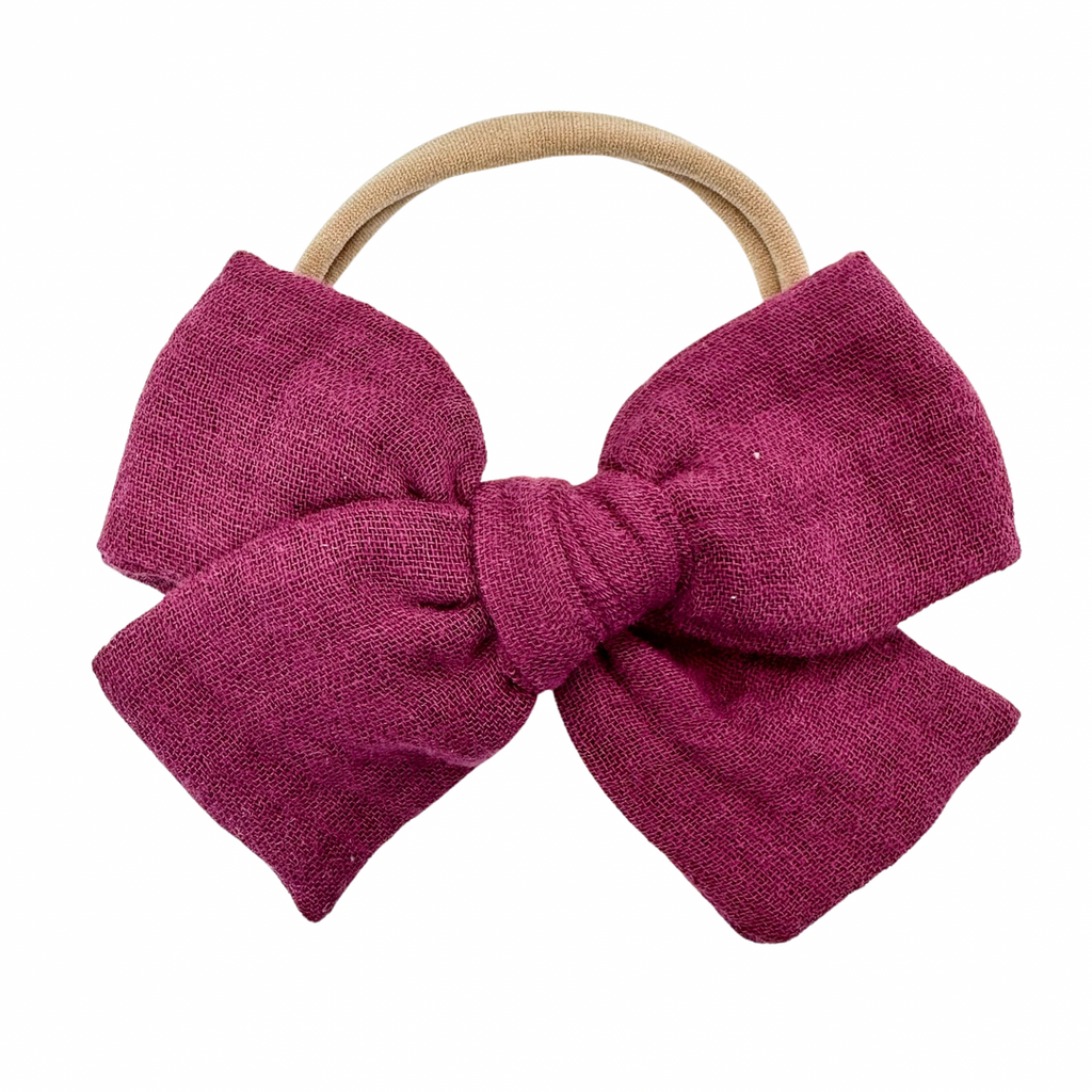 Boysenberry Gauze :: Mini Voyager Bow