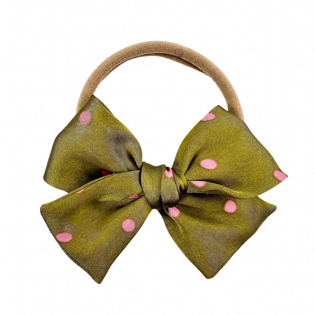 Silk Polka Dot :: Mini Voyager Bow