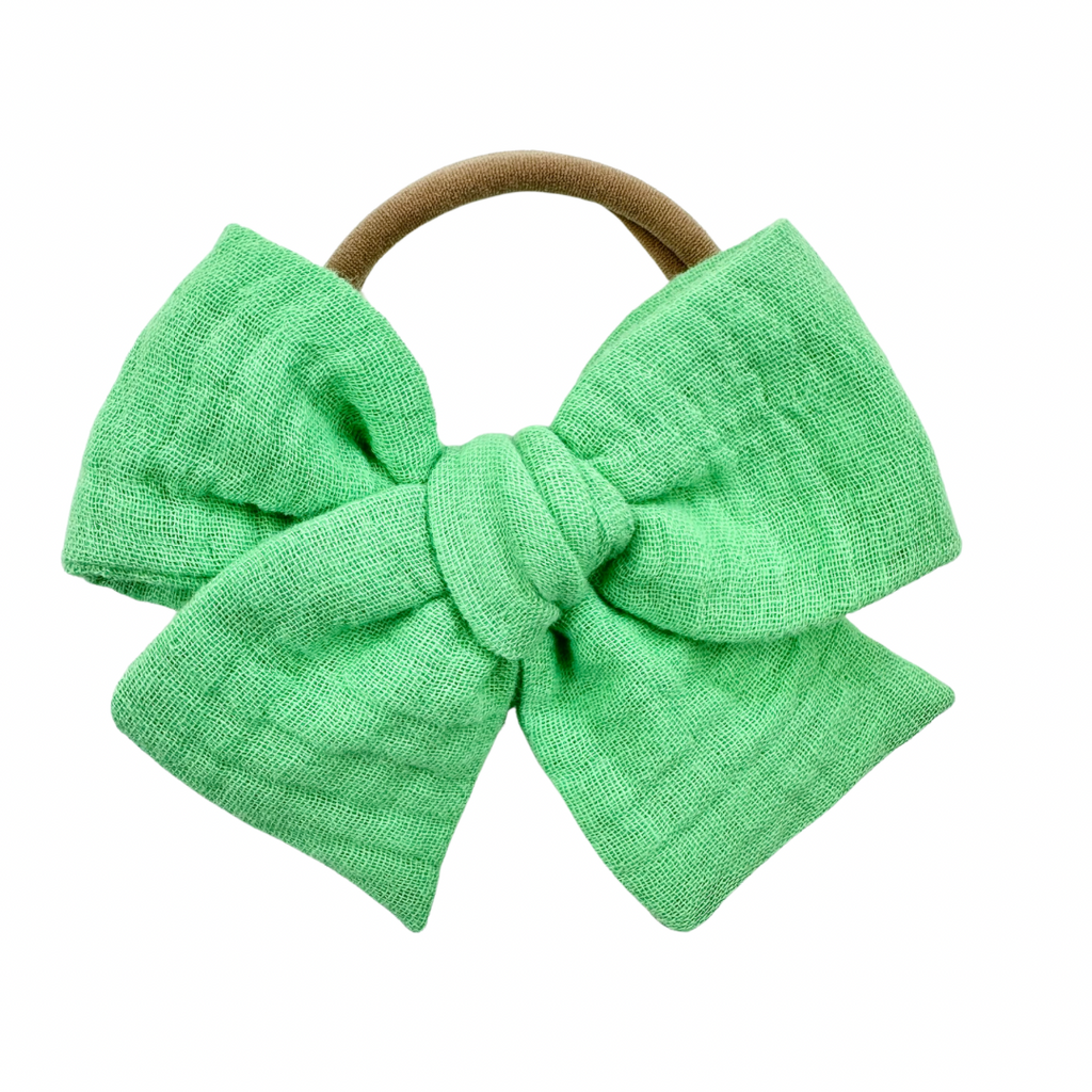 Green Double Gauze :: Mini Voyager Bow