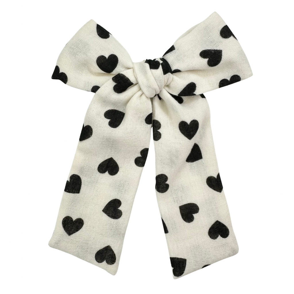 Hearts in Black Double Gauze :: Pioneer