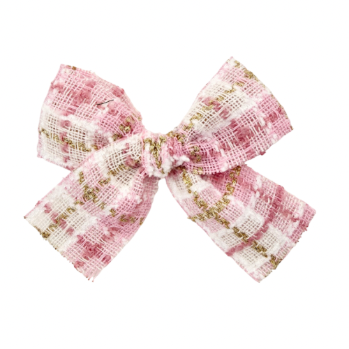 Pink & Gold Plaid :: Ribbon Mini Explorer Bow