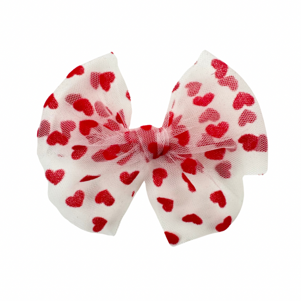 Red Flocked Heart Tulle :: Mini Traveler