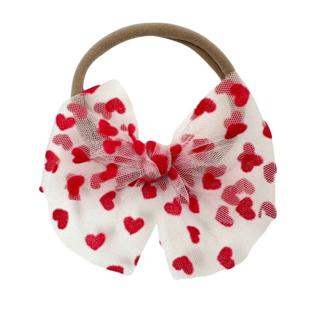 Red Flocked Heart Tulle :: Mini Traveler