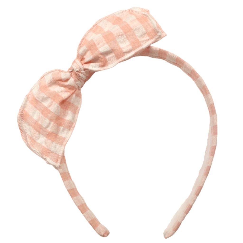 Pink Gingham Seersucker :: Traveler Big Girl Headband