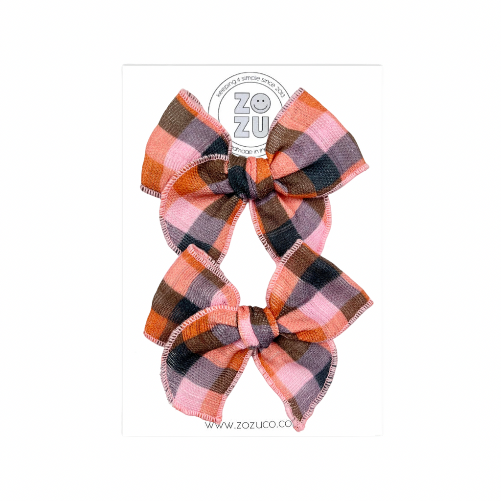 Fall Gingham Gauze :: Mini Traveler Pigtail Set