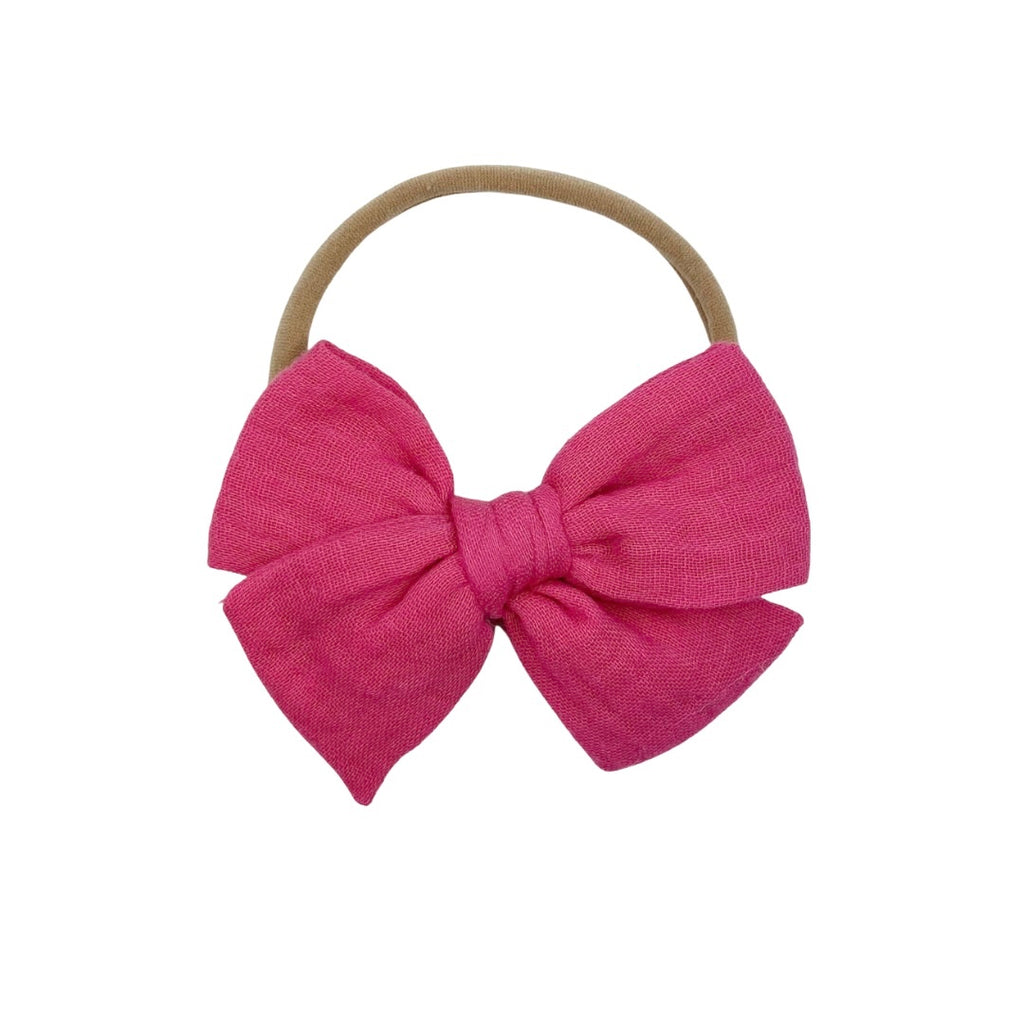 Fuchsia Gauze :: Mini Voyager Bow
