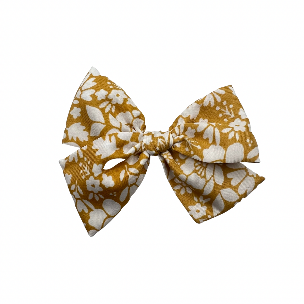 Mustard Floral :: Mini Voyager Bow