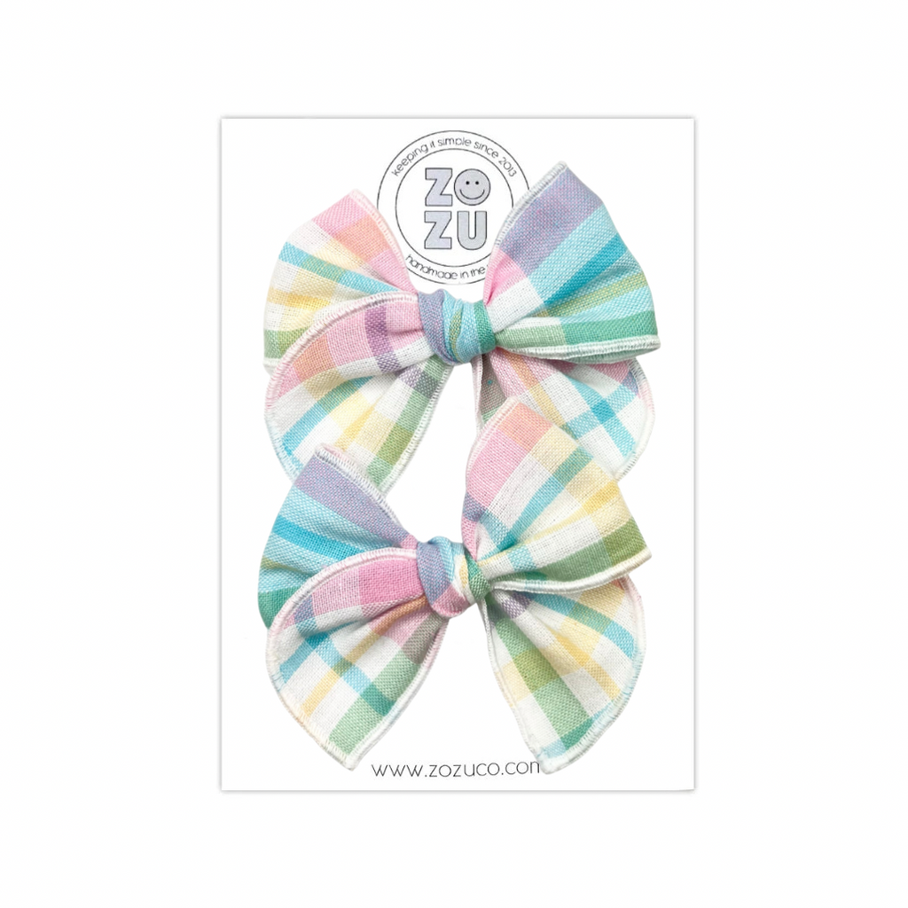 Pastel Plaid Gauze :: Mini Traveler Pigtail Set