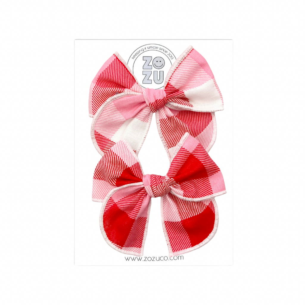 Pink Plaid :: Mini Traveler Pigtail Set