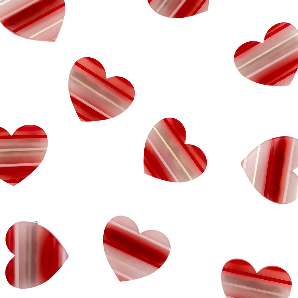 Striped Heart :: Acrylic Pin (For backpacks and Clothing)