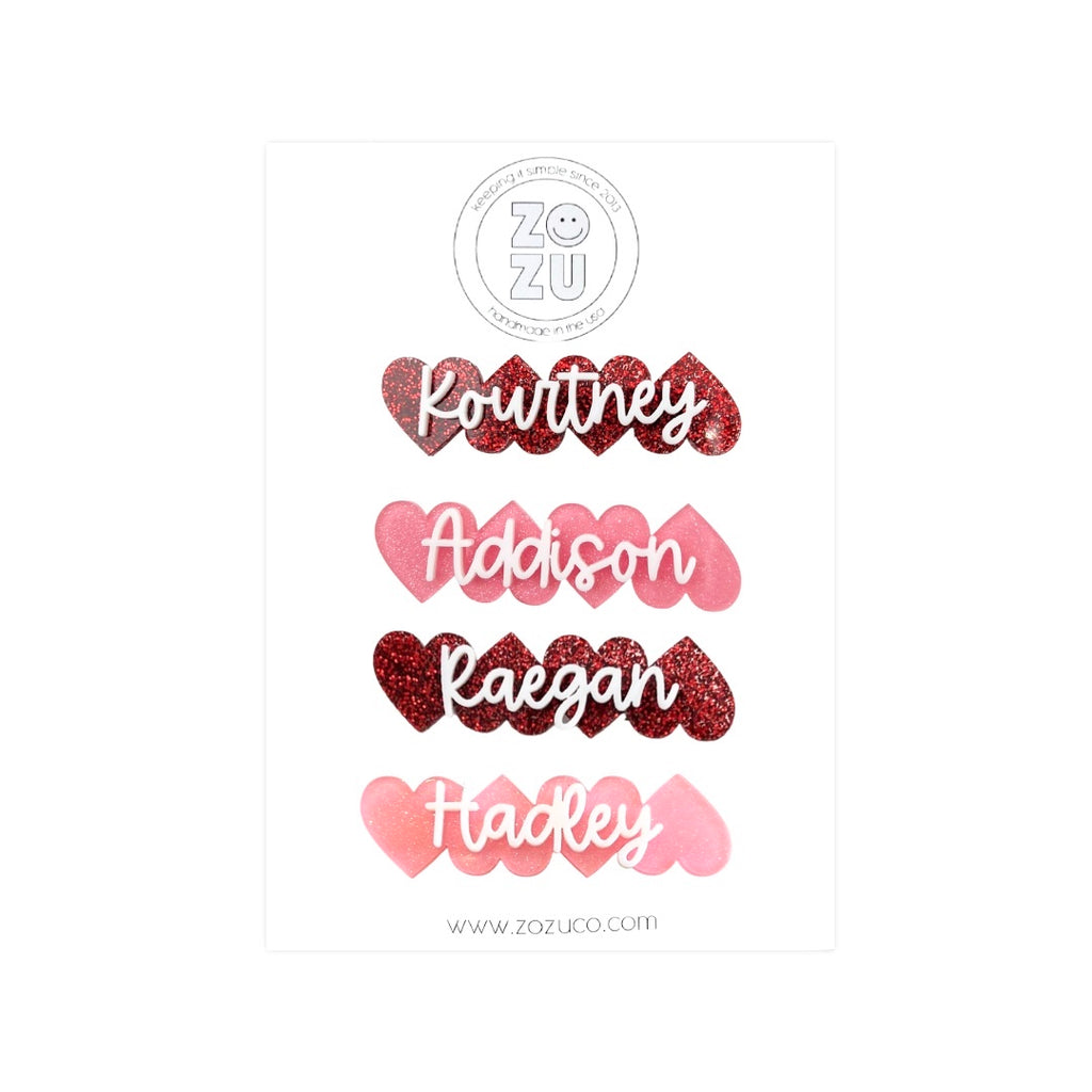 Valentines Custom Name :: Hair Clip