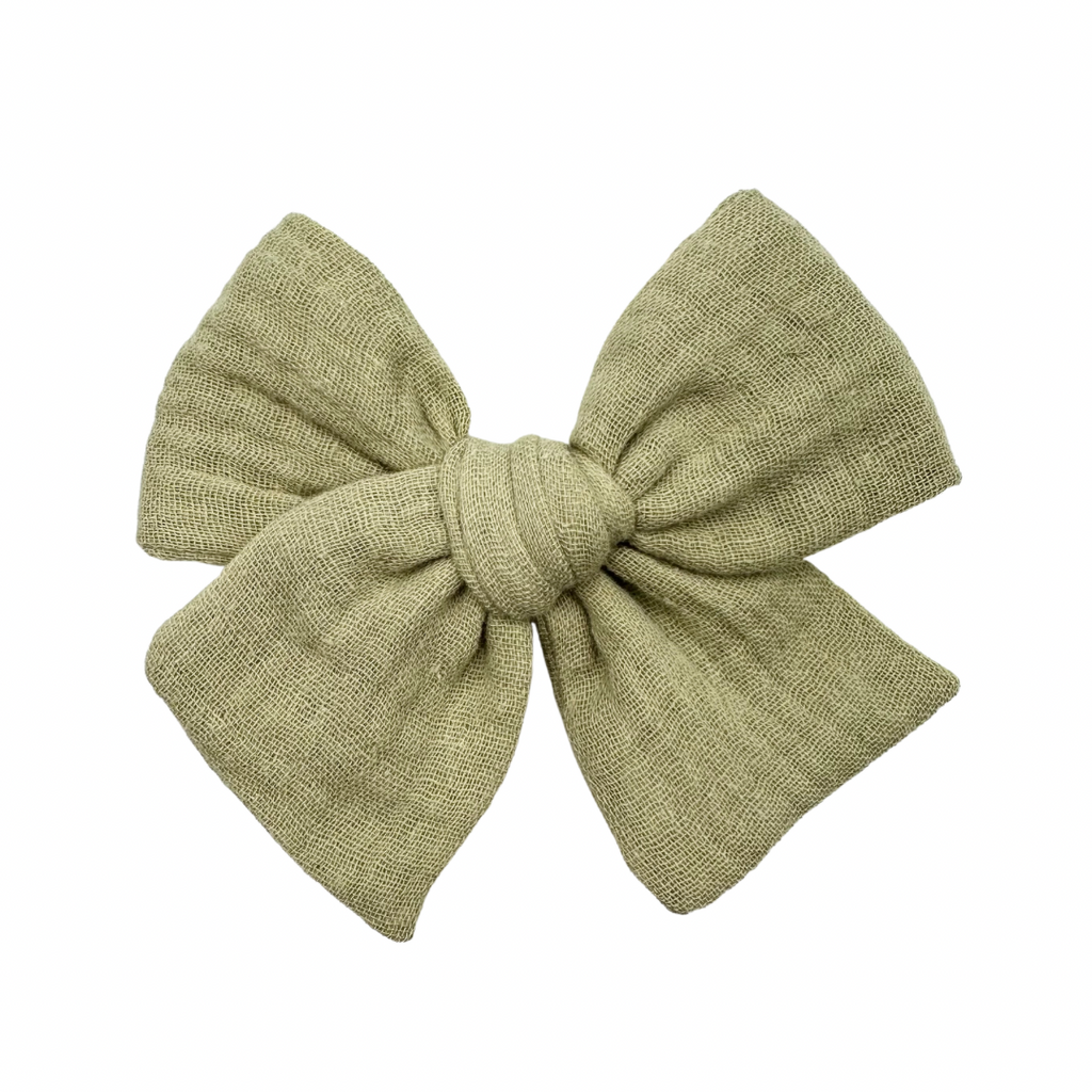 Spring Green Gauze :: Mini Voyager Bow