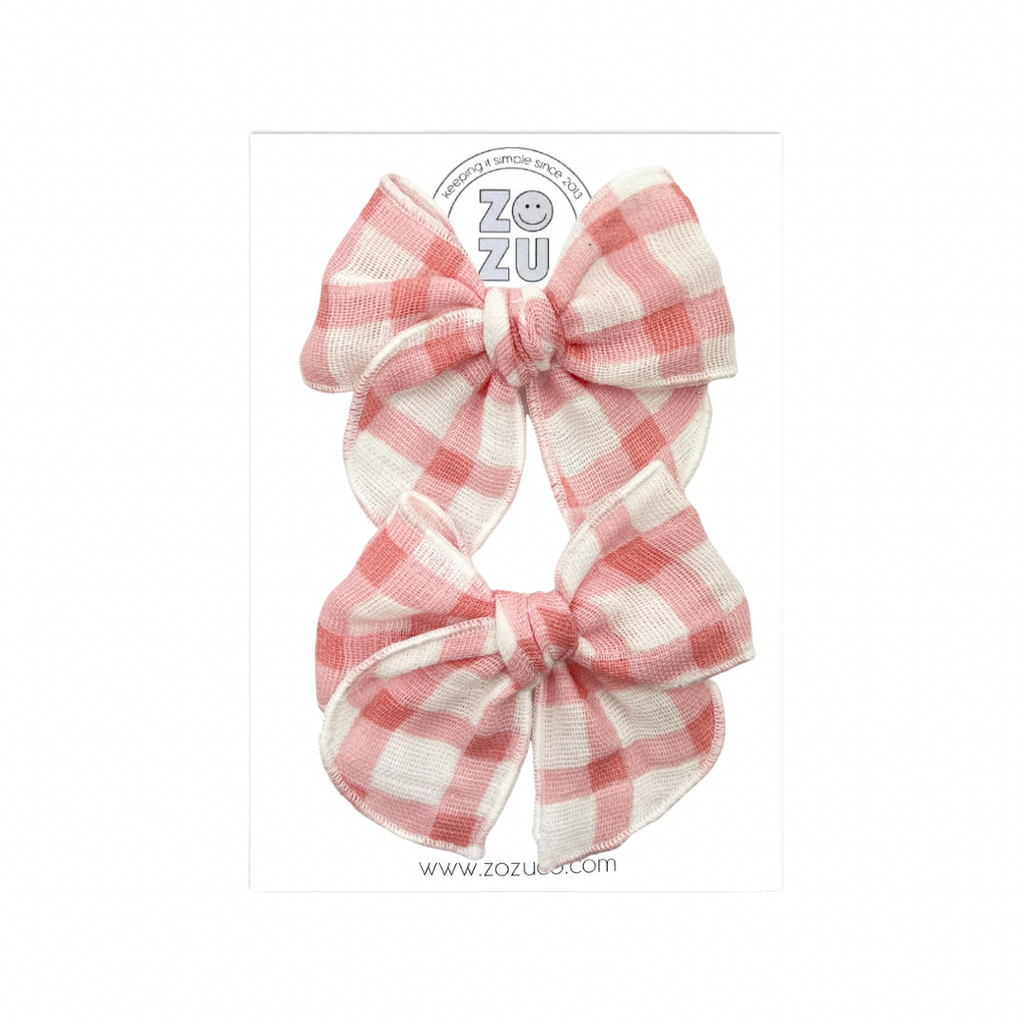 Peach Grid :: Mini Traveler Pigtail Set