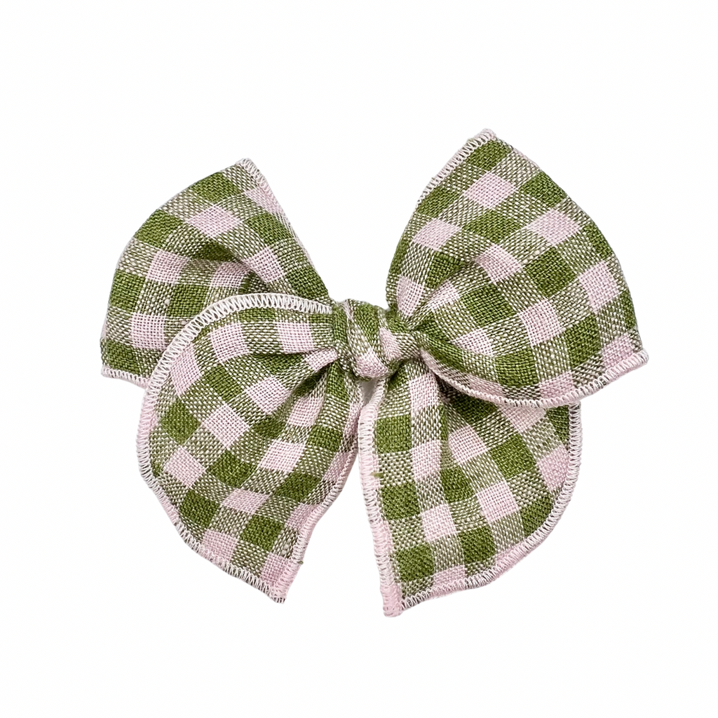 Pink & Green Gingham Linen :: Mini Traveler