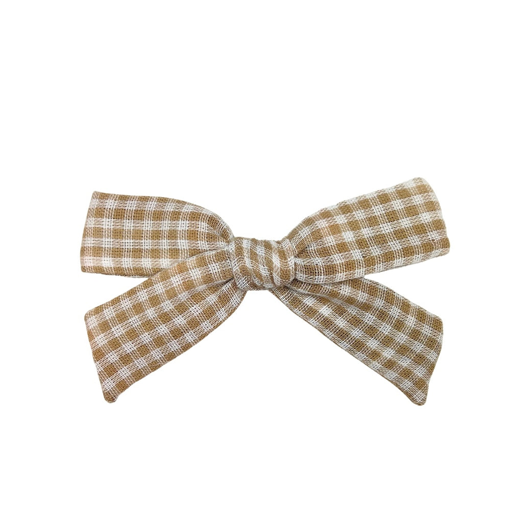 Tan Gingham :: Explorer Bow