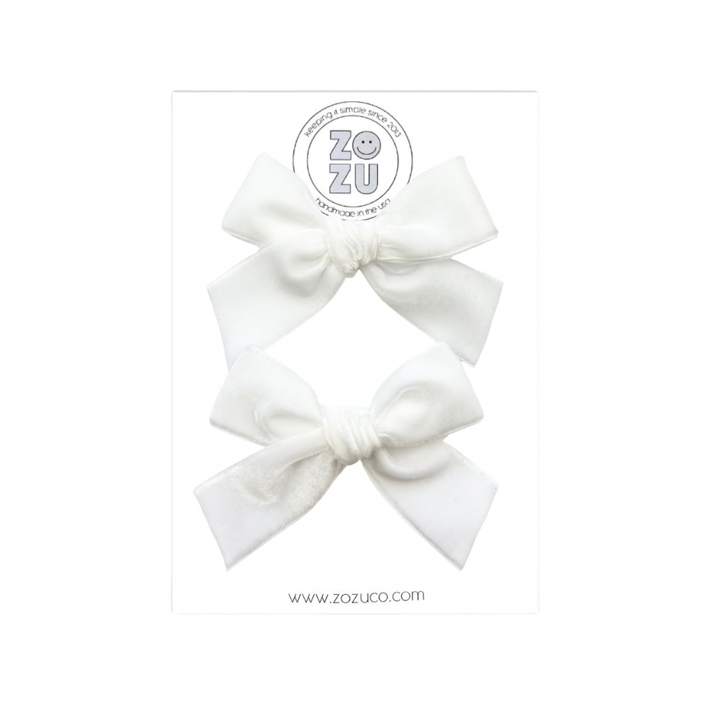 Snowy Velvet :: Mini Explorer Ribbon Pigtail Set