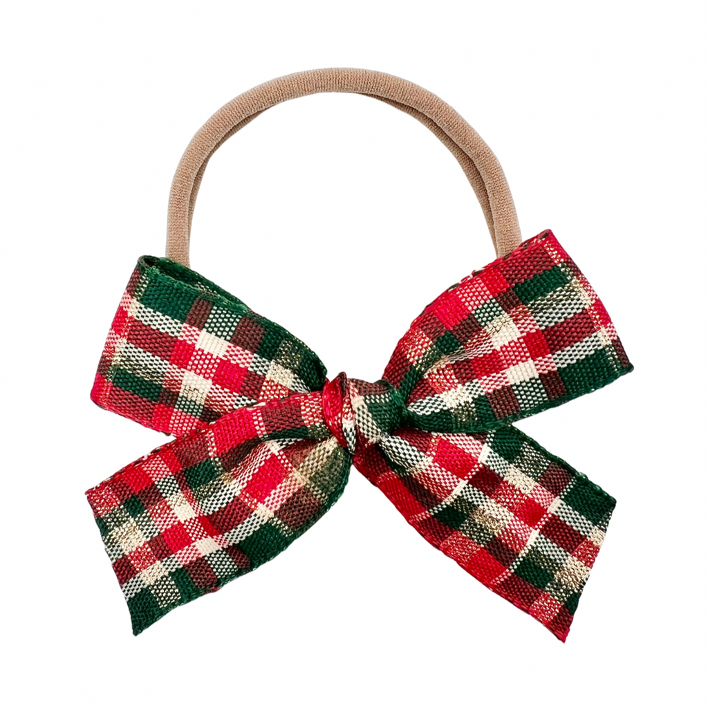 Golden Plaid :: Ribbon Mini Explorer Bow