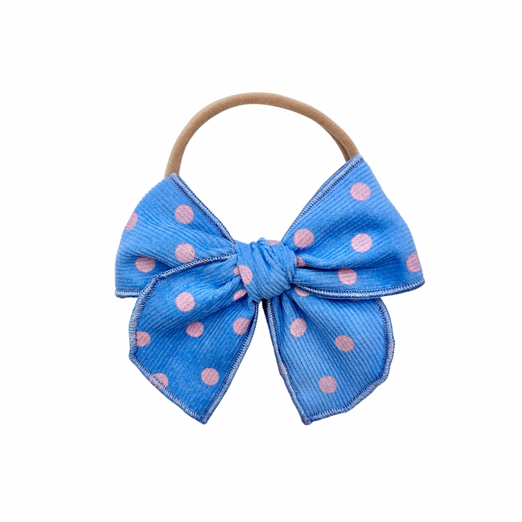 Periwinkle & Pink Dot Corduroy :: Mini Traveler