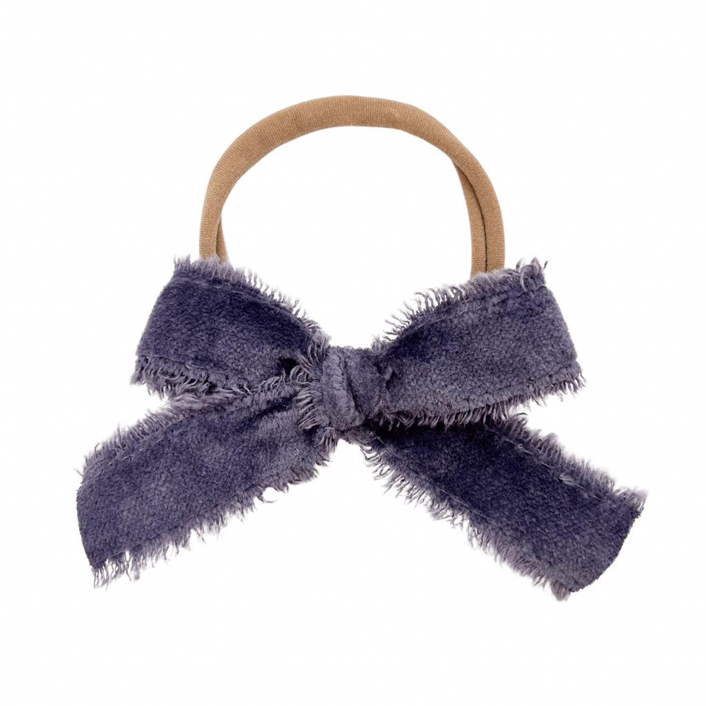 Dusty Purple Raw Edge Velvet :: Ribbon Mini Explorer Bow