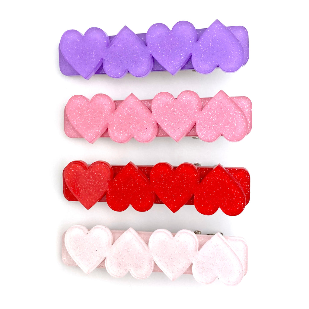 Solid Glitter Heart :: Acrylic Clip