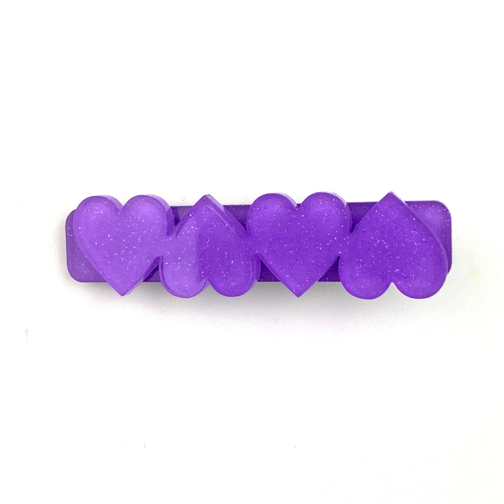 Solid Glitter Heart :: Acrylic Clip